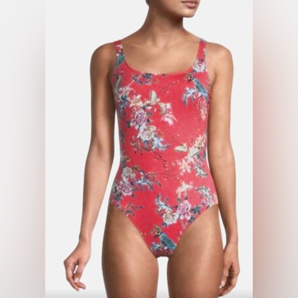 Johnny Was Swimsuit Malakye Floral-Print One-Piece Tank Size XS